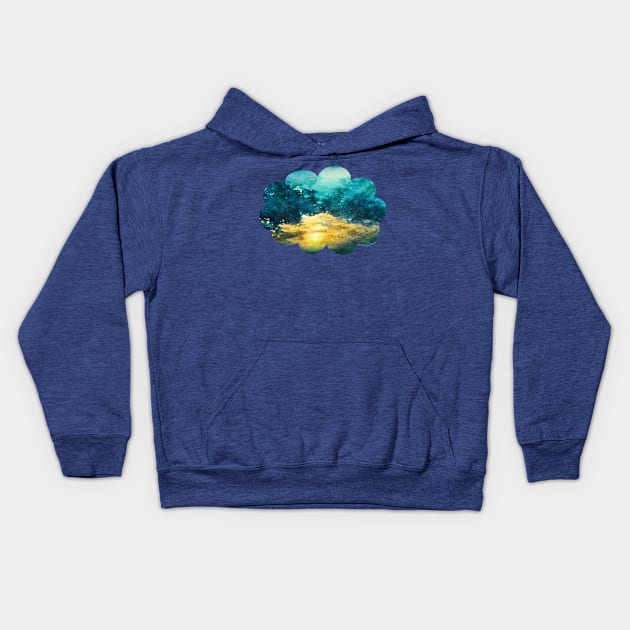 Watercolor Sky No 3 Kids Hoodie by KKmiecik_ART